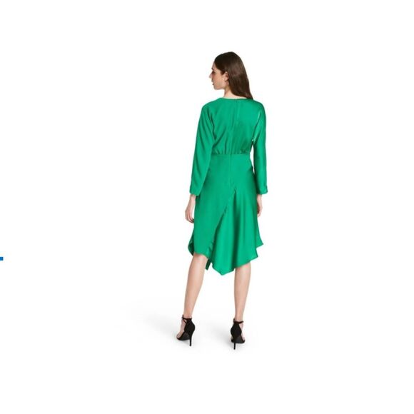 Cushnie x Target NWT dress Emerald Green Asymmetrical Long SLeeve Size 6 - Picture 3 of 9